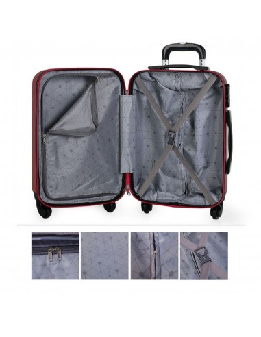 Juego Maleta Mediana 60 + Cabina 50 Simoa Itaca Granate