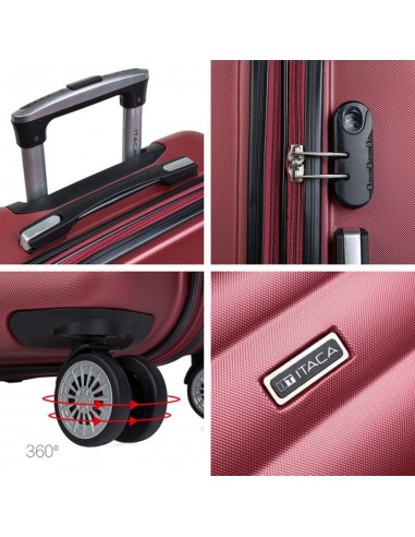 Juego Maleta Mediana 60 + Cabina 50 Simoa Itaca Granate