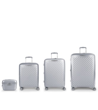 Set 3 Maletas C22-M-L + Neceser Gabol Queens Plata | Comprar Set 3 ...