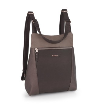 Mochila Paseo Antirrobo Mujer Gabol Thelma Marrón