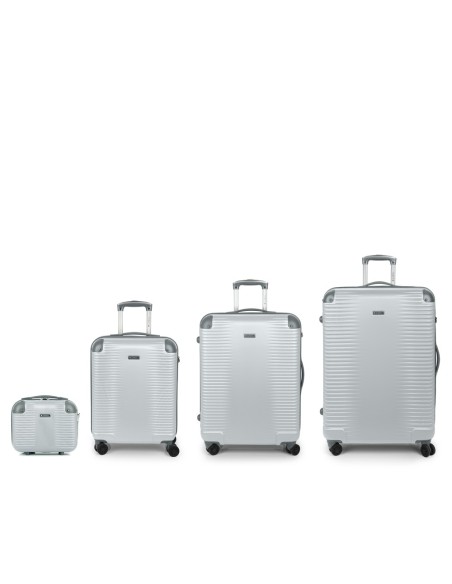 Set 3 Maletas C22-M-L + Neceser Gabol Balance Xp Plata Ju...