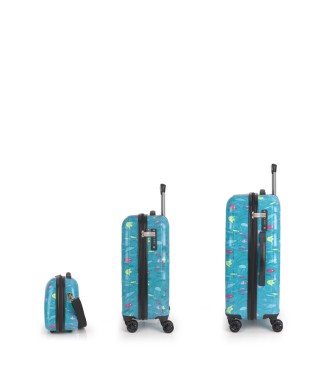 Set de maleta de cabina,  mediana y neceser Gabol ACQUA 2