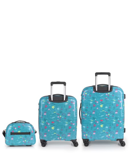 Set de maleta de cabina,  mediana y neceser Gabol ACQUA Set de maleta de cabina,  mediana y neceser Gabol ACQUA