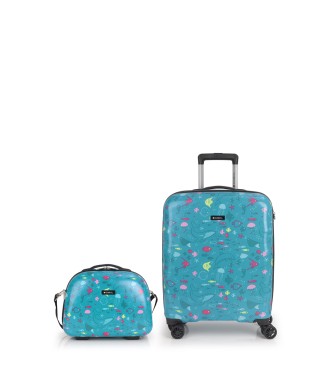Set de maleta de cabina y neceser Gabol ACQUA