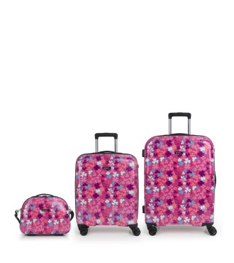 Set de maleta de cabina, mediana y neceser Gabol CLOVER
