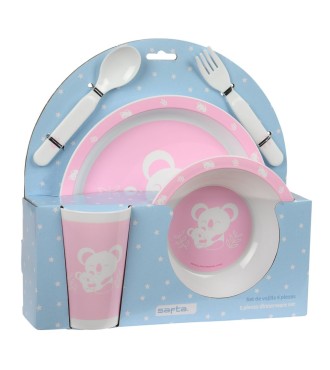 SET DE PLATOS, CUBIERTOS Y VASO SAFTA PREESCOLAR "KOALA"