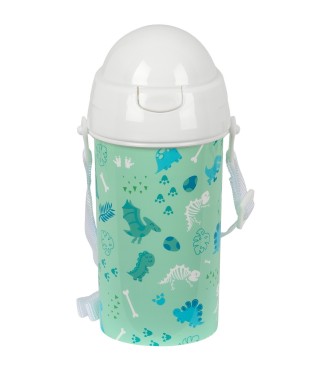 BOTELLA 500ml APERTURA AUTOM. CON PAJITA SAFTA PREESCOLAR "DINO"