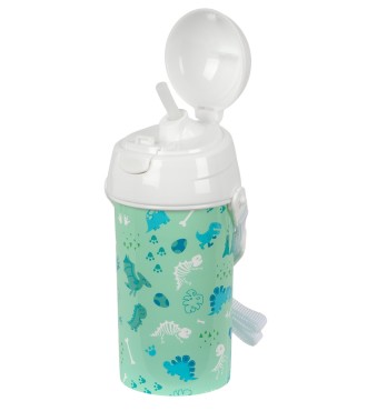 BOTELLA 500ml APERTURA AUTOM. CON PAJITA SAFTA PREESCOLAR "DINO" 2