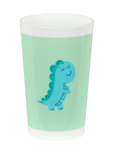 SET DE PLATOS, CUBIERTOS Y VASO SAFTA PREESCOLAR "DINO"