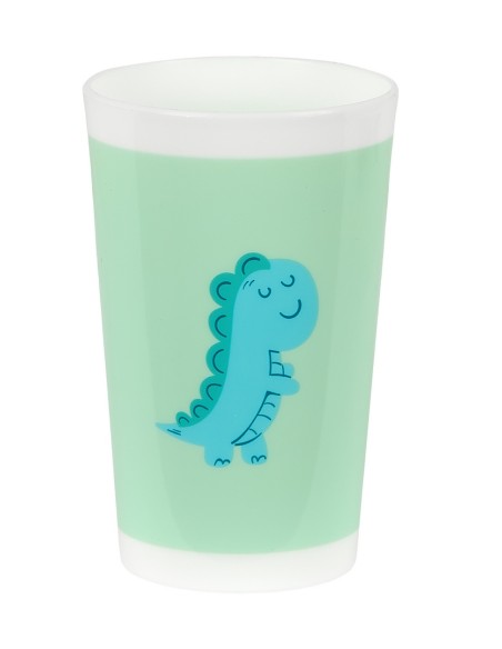 SET DE PLATOS, CUBIERTOS Y VASO SAFTA PREESCOLAR "DINO"