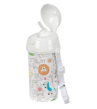 BOTELLA 500ml APERTURA AUTOM. CON PAJITA SAFTA PREESCOLAR "ZOO" 2