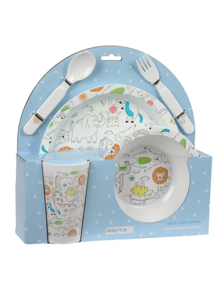 SET DE PLATOS, CUBIERTOS Y VASO SAFTA PREESCOLAR "ZOO" SET DE PLATOS, CUBIERTOS Y VASO SAFTA PREESCOLAR "ZOO"
