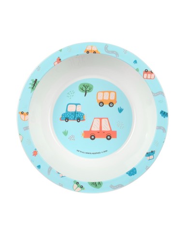 SET DE PLATOS, CUBIERTOS Y VASO SAFTA PREESCOLAR "COCHES"