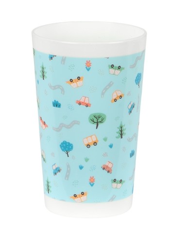 SET DE PLATOS, CUBIERTOS Y VASO SAFTA PREESCOLAR "COCHES"