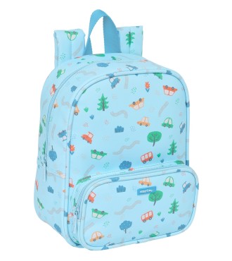 MOCHILA GUARDERIA C/BOLSILLO SAFTA PREESCOLAR "COCHES"