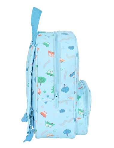 MOCHILA GUARDERIA C/BOLSILLO SAFTA PREESCOLAR "COCHES"