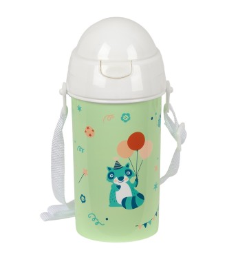 BOTELLA 500ml APERTURA AUTOM. CON PAJITA SAFTA PREESCOLAR "FIESTA"