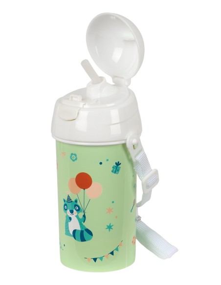 BOTELLA 500ml APERTURA AUTOM. CON PAJITA SAFTA PREESCOLAR "FIESTA"