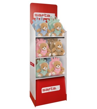 CONTENIDO EXPOSITOR 941 MOCHILAS PREESCOLAR CON OSITO SAFTA SURT.