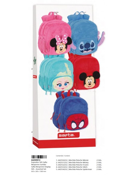 RELLENO EXPOSITOR 945 MOCHILAS PELUCHE SURT.