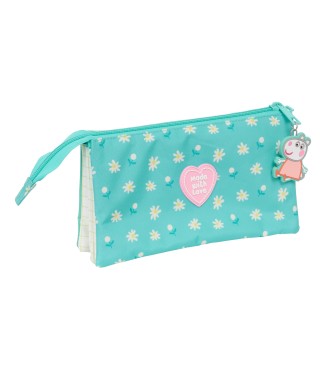 PORTATODO TRIPLE PEPPA PIG "PRETTY FLOWERS" 2