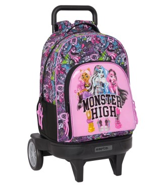 MOCHILA GDE. C/RUEDAS COMPACT EVOL. EXT. MONSTER HIGH "DRAMA"