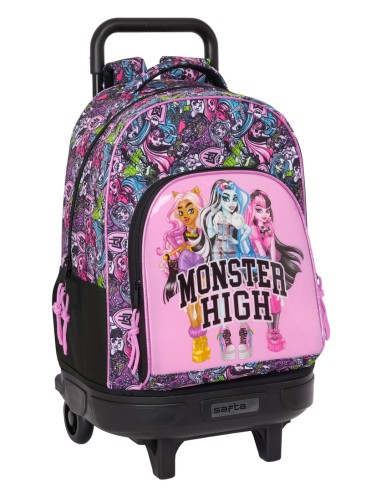 MOCHILA GDE. C/RUEDAS COMPACT EXTRAIBLE MONSTER HIGH "DRAMA"