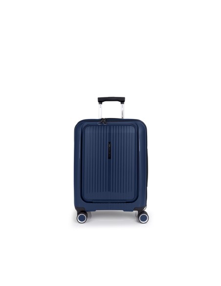 Maleta Trolley Cabina Con Bolsillo Frontal Gabol Brooklyn Azul Maleta Trolley Cabina Con Bolsillo Frontal Gabol Brooklyn Azul