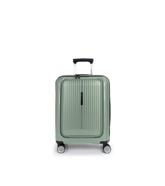 Maleta Trolley Cabina Con Bolsillo Frontal Gabol Brooklyn Verde