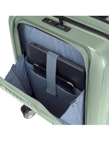 Maleta Trolley Cabina Con Bolsillo Frontal Gabol Brooklyn Verde