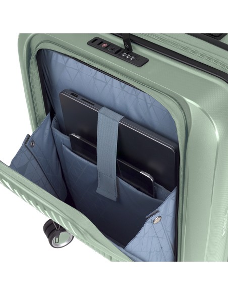 Maleta Trolley Cabina Con Bolsillo Frontal Gabol Brooklyn Verde