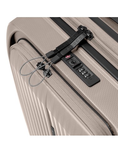 Maleta Trolley Cabina Con Bolsillo Frontal Gabol Brooklyn Beige