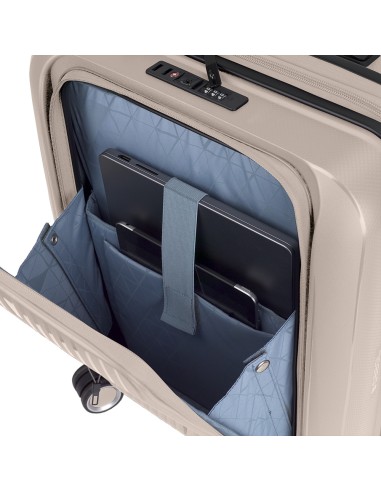 Maleta Trolley Cabina Con Bolsillo Frontal Gabol Brooklyn Beige
