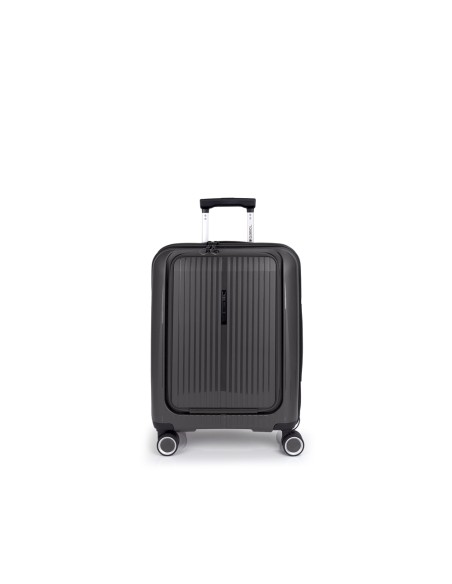 Maleta Trolley Cabina Con Bolsillo Frontal Gabol Brooklyn Gris Maleta Trolley Cabina Con Bolsillo Frontal Gabol Brooklyn Gris