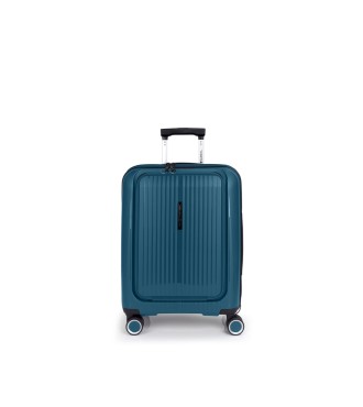 Maleta Trolley Cabina Con Bolsillo Frontal Gabol Brooklyn Turquesa