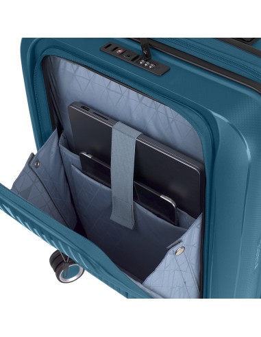 Maleta Trolley Cabina Con Bolsillo Frontal Gabol Brooklyn Turquesa