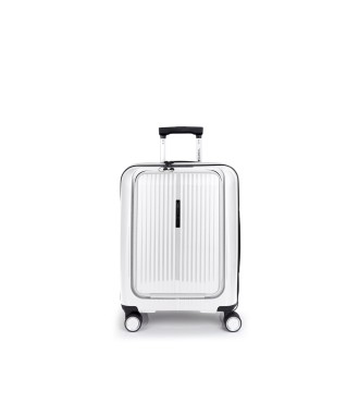 Maleta Trolley Cabina Con Bolsillo Frontal Gabol Brooklyn Blanco