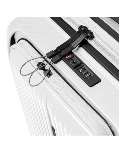 Maleta Trolley Cabina Con Bolsillo Frontal Gabol Brooklyn Blanco