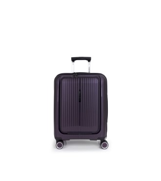Maleta Trolley Cabina Con Bolsillo Frontal Gabol Brooklyn Morado