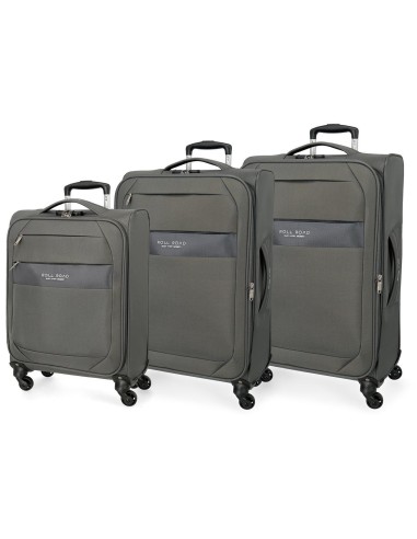 5019422 SET/3 TROLLEY  PES 55-66-76CM.4R.ROLL ROAD ROYCE GRI