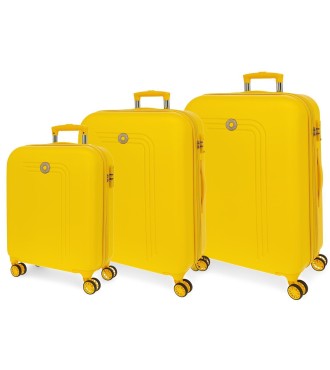 5999467 SET/3 TROLLEY  ABS 55-70-80CM.4R.MOVOM RIGA AMARILLO
