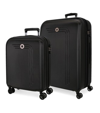 5998961 SET 2/TROLLEY ABS 55 EXP -70CM.4R.RIGA AZUL NEGRO