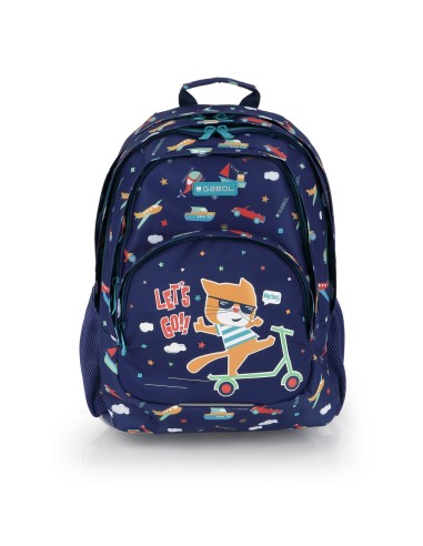 Mochila Tres Compartimentos Escolar Gabol Speedy Azul Mar...