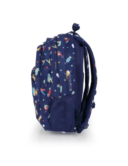 Mochila Tres Compartimentos Escolar Gabol Speedy Azul Mar...