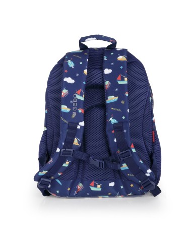 Mochila Tres Compartimentos Escolar Gabol Speedy Azul Mar...