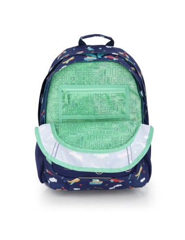 Mochila Tres Compartimentos Escolar Gabol Speedy Azul Mar...