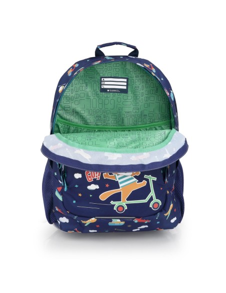 Mochila Tres Compartimentos Escolar Gabol Speedy Azul Mar...