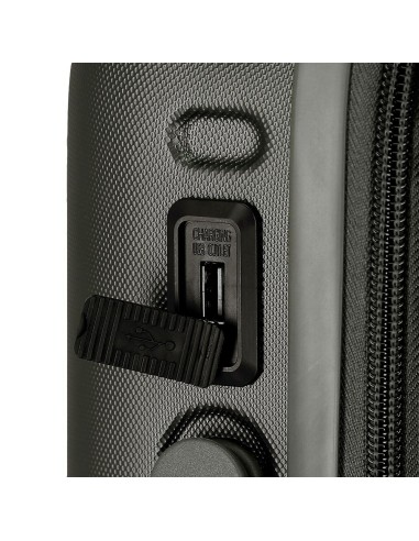 7698631 TROLLEY ABS 55CM.C/EXP. 4R. PJL ACCENT ANTRACITA