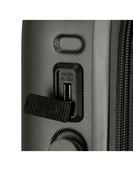 7698631 TROLLEY ABS 55CM.C/EXP. 4R. PJL ACCENT ANTRACITA