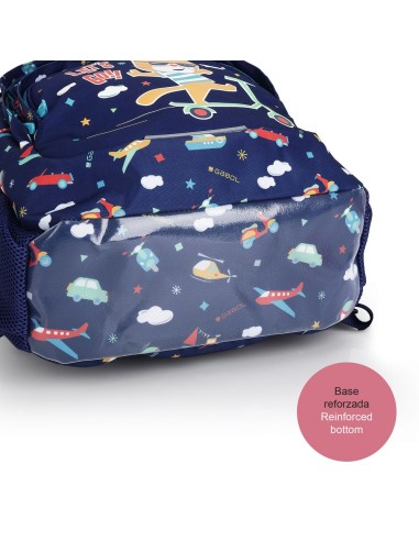 Mochila Tres Compartimentos Escolar Gabol Speedy Azul Mar...
